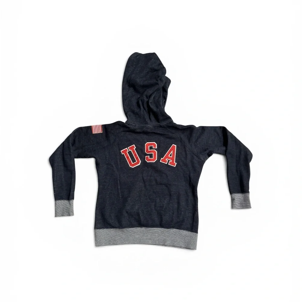 Nike Team USA Winter Olympics Wool Fleece Pullover Funnel Hoodie Navy Large